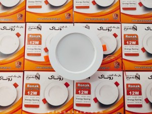پنل سقفی 12 وات SMD  توکار شاه چراغ (هالوژن دایره ای، روناک) برش 12