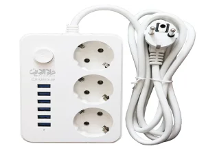 سه راهی برق USB دار (با۶پورت خروجی) علأالدین _ مدل CX-U613W