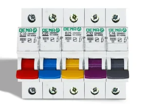 کلید مینیاتوری تک فاز دنا DENA (فیوز مینیاتوری تکفاز 10/16/25/32 آمپر) کلاس B-C تیپ 6000