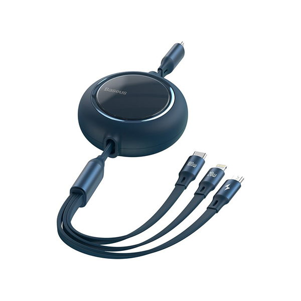 کابل شارژ سریع سه سر بیسوس Baseus Bright Mirror Retractable 100W 1.2m Cable