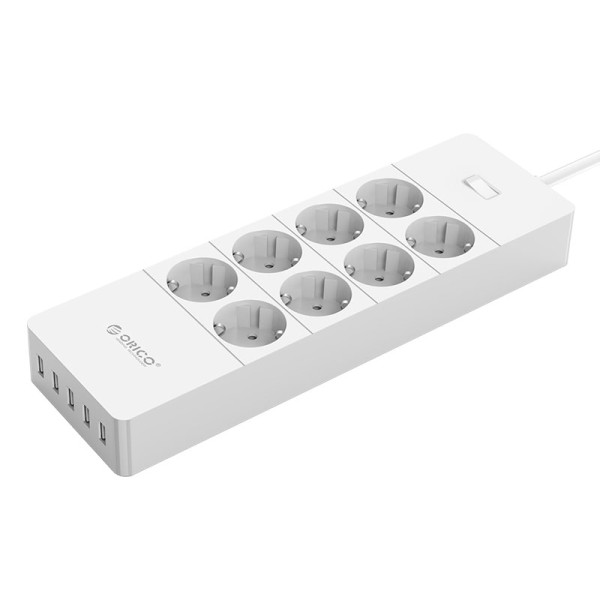 چند راهی 8 سوکت و 5 یو اس بی اوریکو ORICO 8 AC Outlets and 5 USB Charger Smart Surge Protector HPC-8A5U-V1-EU