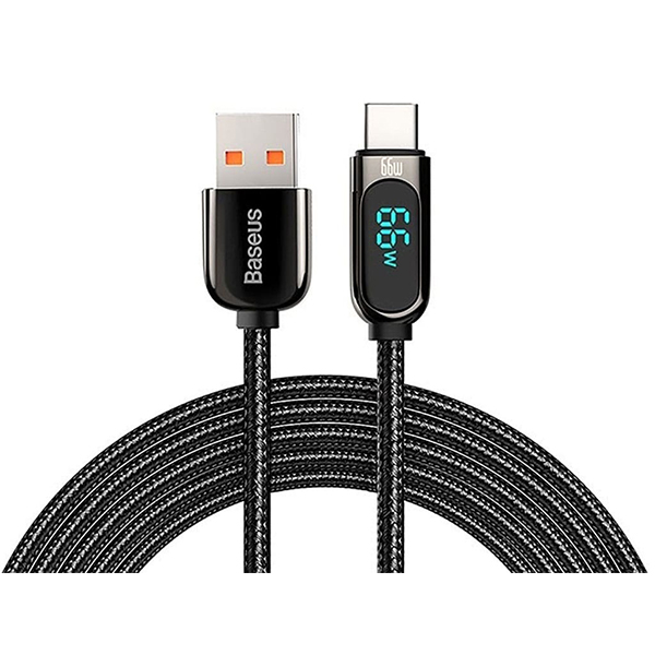 کابل یواس‌بی به تایپ‌سی بیسوس Baseus CASX020101 66W USB to USB-C / Type-C Digital Display Fast Charging Data Cable 2M