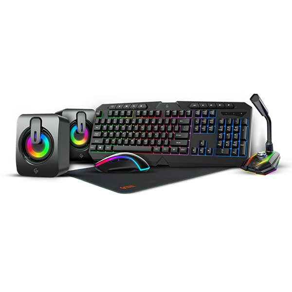 ست گیمینگ کیبورد، اسپیکر، میکروفون، ماوس، ماوس پد پرودو Porodo Gaming 5 in 1 Ultimate Gaming Kit PDX215