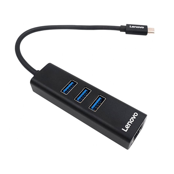 هاب تایپ‌سی 4 پورت لنوو Lenovo 4 in 1 Type C HUB 3USB3.0 1Lan Port C625