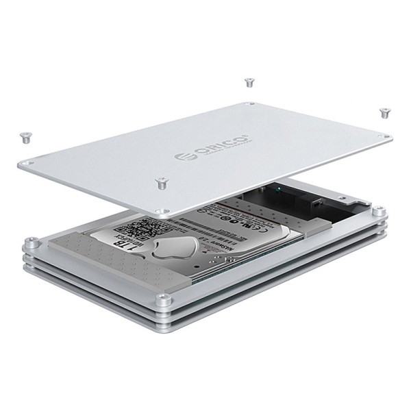 باکس هارد 2.5 اینچی فلزی اوریکو ORICO-DY252U3 2.5 inch 2 Bay USB3.0 Hollow Hard Drive Enclosure
