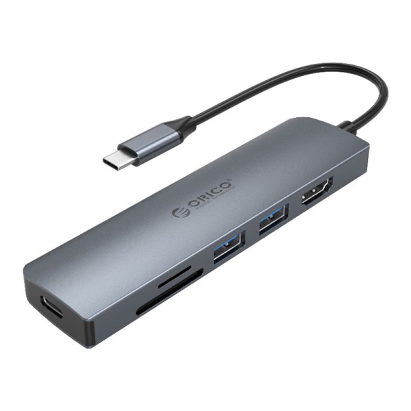 هاب آداپتور تایپ سی چند منظوره اوریکو ORICO-MC-U601P 6-in-1 Multi-Functional Hub