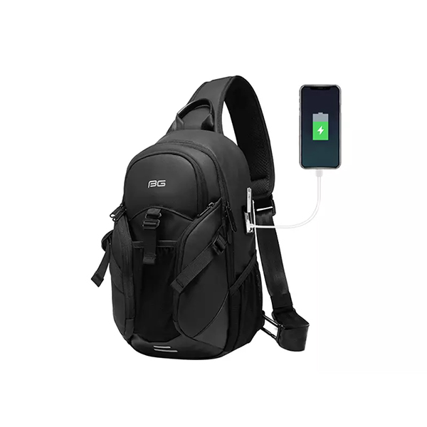 کوله تک بند ضد آب یو اس بی دار بنج Bange BG-77120 Men Waterproof Crossbody Chest Bag with USB