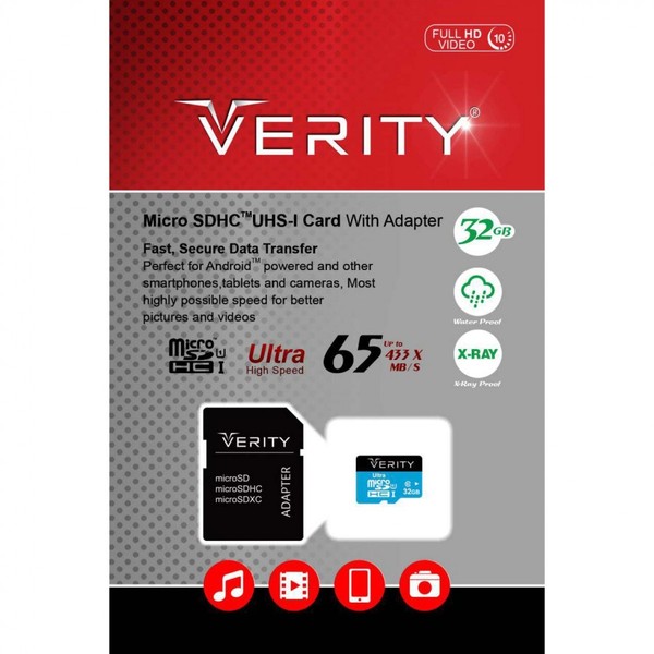 رم وریتی Verity Micro Class 10 U1 65MB/S 32GB