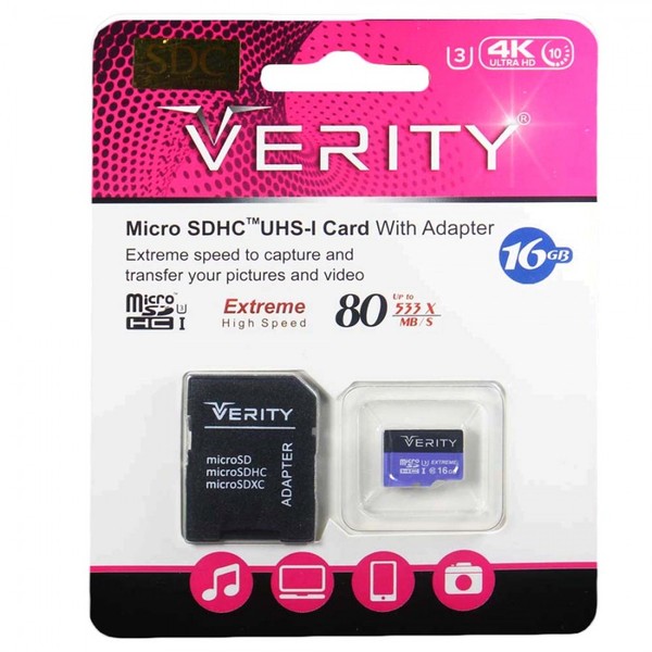رم وریتی Verity Micro U3 80MB/S 16GB