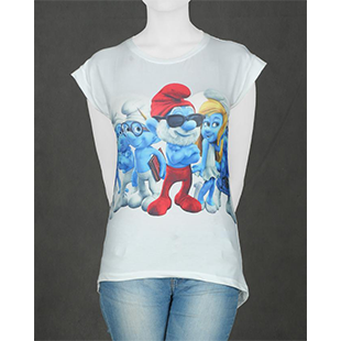 تیشرت طرح Smurfs دخترانه