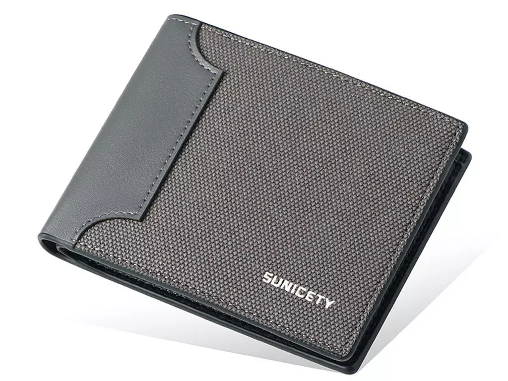 کیف پول مردانه ضد سرقت تاشو سانی ستی SUNICETY RFID anti-theft canvas men&#39;s wallet S3019