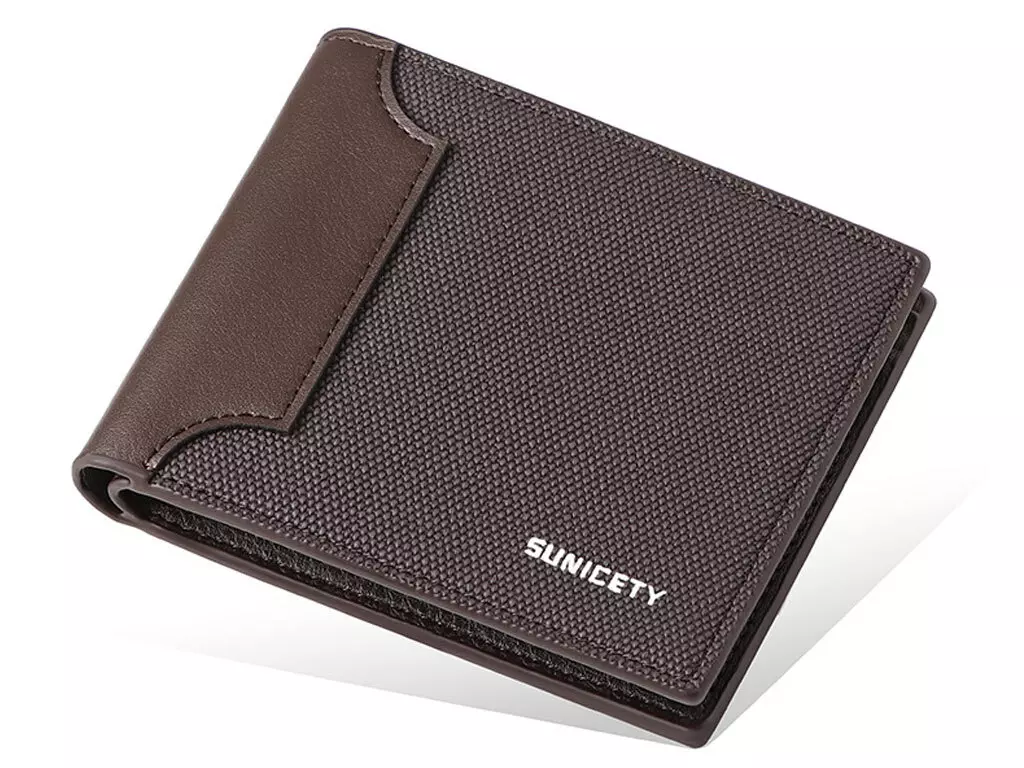 کیف پول مردانه ضد سرقت تاشو سانی ستی SUNICETY RFID anti-theft canvas men&#39;s wallet S3019