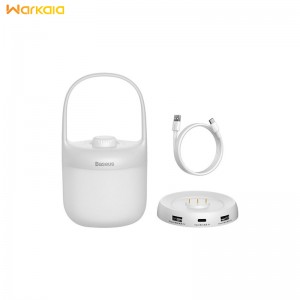 چراغ خواب قابل حمل بیسوس Baseus Moon-white Knob Stepless Dimming Portable Lamp