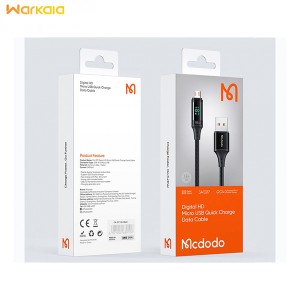 کابل شارژ سریع یواس‌بی به میکرویواس‌بی 1.2 متری مک‌دودو MCDODO USB to Micro USB Cable 3A LED Display Fast Charging CA-1070