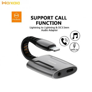 مبدل لایتنینگ به لایتنینگ و جک 3.5mm مک‌دودو CA-6340 Mcdodo Dual Port Lightning To Lightning+ jack 3.5mm Transmission