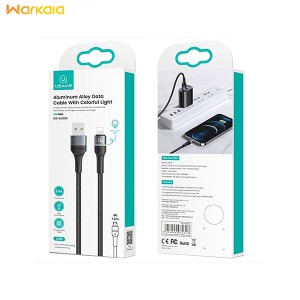 کابل داده و شارژ سریع لایتنینگ 1.2 متری یوسامز USAMS U76 2.4A 8 Pin Colorful Lights Charging Data Cable US-SJ534