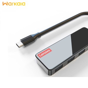 هاب تایپ‌سی با 4 پورت و کابل 15 سانتی‌متری لنوو Lenovo C602 USB-C to 4 x USB3.0 Adapter