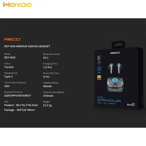 هندزفری بی سیم گیمینگ رسی Recci REP-W20 Armour gaming headset