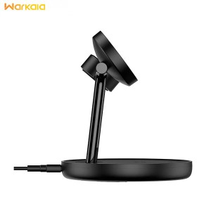 شارژر بی‌سیم مگنتی و پایه نگهدارنده موبایل 3 در 1 بیسوس Baseus Wireless Charger Holder Swan 20W WXTE000101