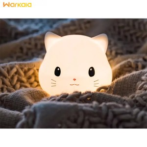 چراغ خواب فانتزی رومیزی قابل شارژ Silica gel night light cute cat