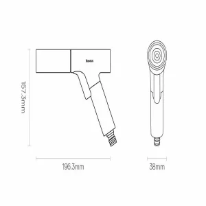 نازل و شلنگ کارواش خانگی 7.5 متری بیسوسBASEUS CPGF000001 Car Wash Spray Gun Nozzle GF5 750cm