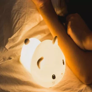 چراغ خواب فانتزی رومیزی قابل شارژ Silica gel night light cute cat