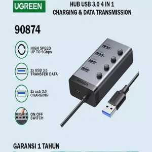 هاب یو اس بی 4 پورت یوگرین Ugreen 4IN1 USB HUB 3.0 Adapter cm613-90874
