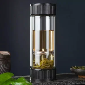 فلاسک دمنوش و چای قابل حمل شیائومی Xiaomi Youpin QUANGE Full Grid Crystal Tea Glass SJ020401