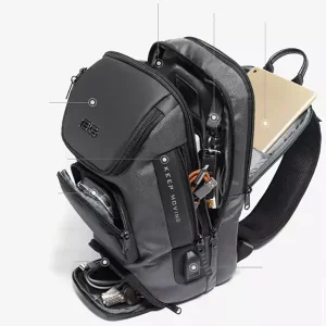 کوله پشتی تک بند یو اس بی دار 8 لیتری بنج BANGE BG-7086 Men Chest Bag Single Shoulder Bag