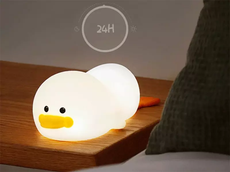 چراغ خواب فانتزی رومیز شارژی سیلیکونی Duck LED Night Lamp Silicone USB Rechargeable Sleeping light ZD-31