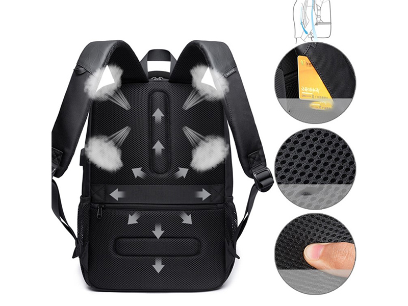 کوله پشتی ضد آب یو اس بی دار بنج BANGE BG-1921 Waterproof Backpack with USB Charging Port