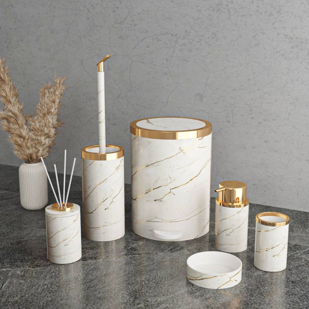 ست بهداشتی پدالی روشا سفیدطلایی