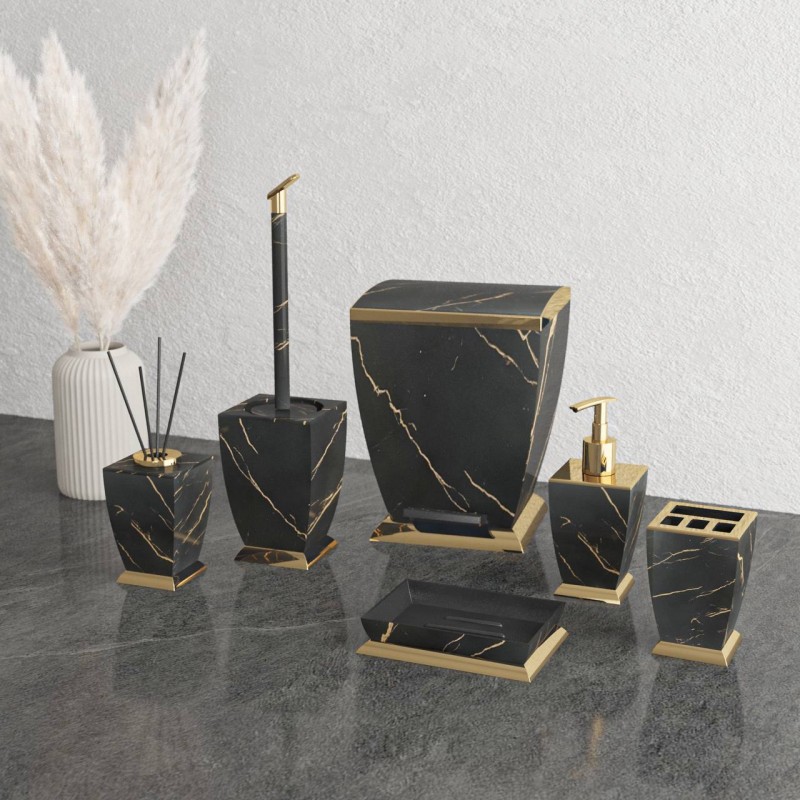 ست بهداشتی پدالی آوا مشکی طلایی