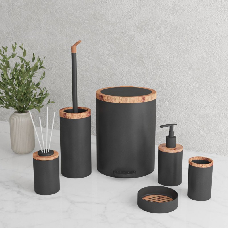 ست بهداشتی طرح چوب مشکی روشا