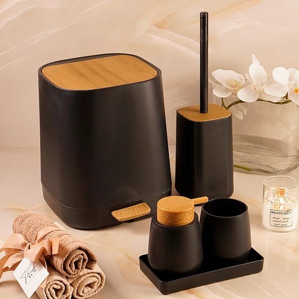 ست سرویس  بهداشتی طرح چوب