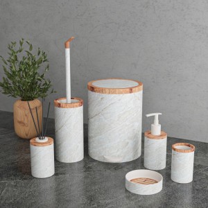 ست بهداشتی طرح چوب  کرم روشا