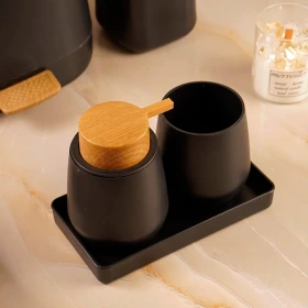 ست سرویس  بهداشتی طرح چوب