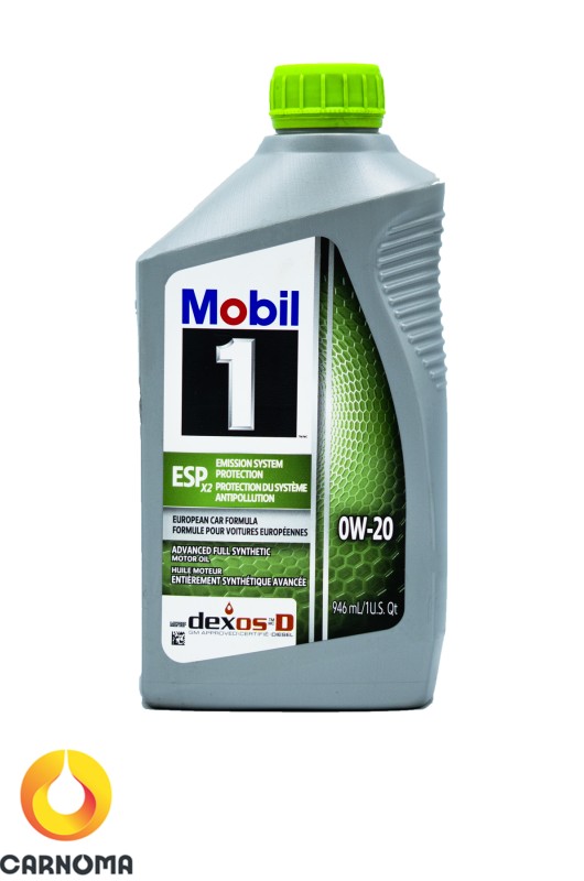 روغن موتور موبیل وان 0w-20 ESP X2 حجم 946 میلی