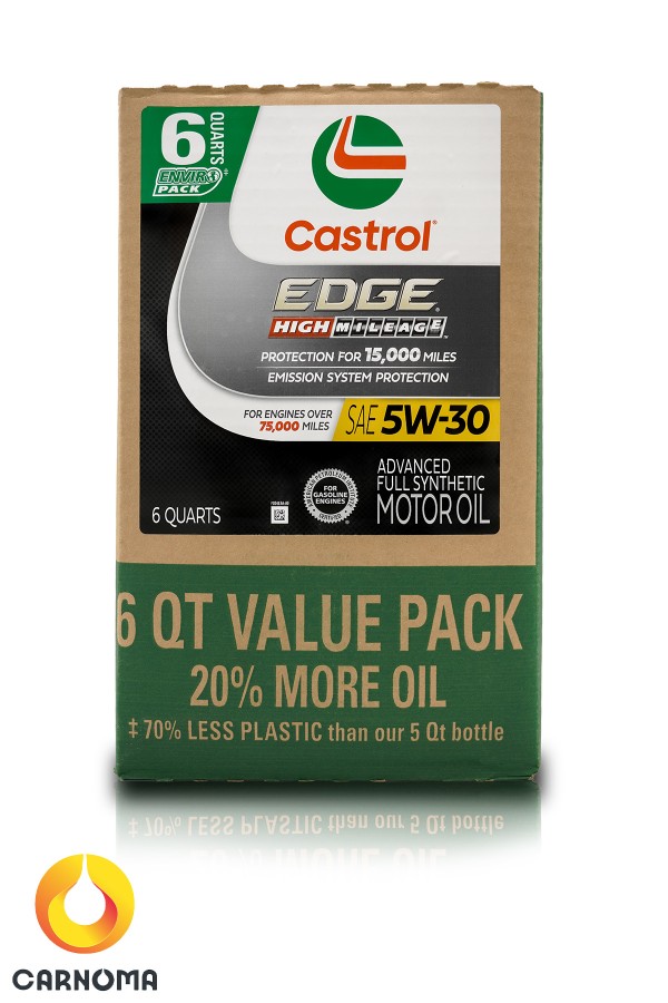 روغن موتور کاسترول 5w-30 ECO PACK HIGH MILEAGE مشکی حجم 5.6 لیتر