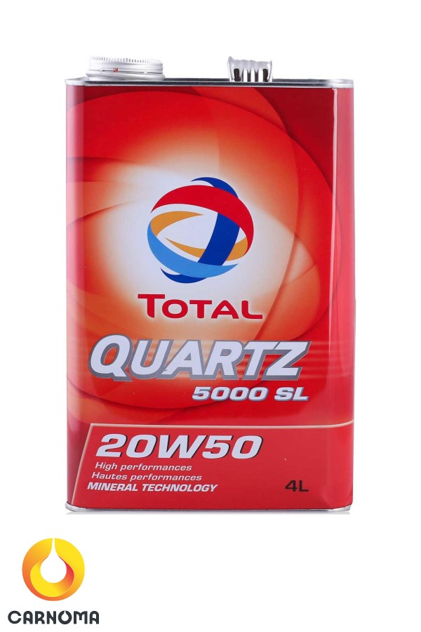 روغن موتور توتال 20w-50 حجم چهار لیتر (فلزی)