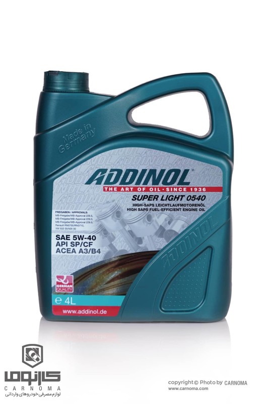 روغن موتور ادینول 5W-40 حجم چهار لیتر