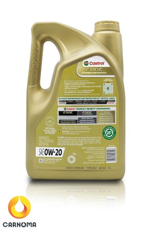 روغن موتور کاسترول 0w-20 EDGE  طلایی حجم 4.7 لیتر