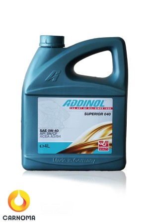روغن موتور ادینول 0W-40 حجم چهار لیتر