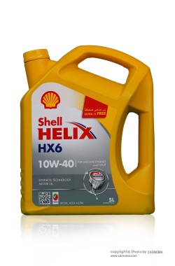 روغن موتور شل هلیکس 10w-40 HX6 حجم پنج لیتر