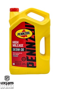 روغن موتور پنزویل 5w-30 High mileage حجم 4.7 لیتر