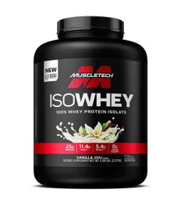پروتئین ایزو وی ۱۰۰ درصد ماسل‌تک | MuscleTech ISO Whey 100% Whey Protein Isolate (طعم وانیل - 2.27 کیلوگرم / 5 پوند)