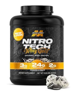 پروتئین وی گلد نیتروتک ماسل‌تک | MuscleTech Nitro-Tech Whey Gold (طعم کوکیز اند کریم - 2.28 کیلوگرم)