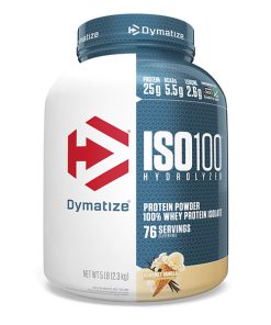 پروتئین وی ایزوله هیدرولیز ایزو ۱۰۰ دایماتیز | Dymatize ISO100 Hydrolyzed Whey Protein (طعم وانیل بستنی - 2.3 کیلوگرم / 5 پوند)