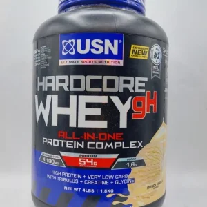 پروتئین وی هاردکور جی‌اچ یواس‌ان | USN Hardcore Whey GH All-In-One Protein Complex (طعم وانیل فرانسوی - 1800 گرم / 4 پوند)