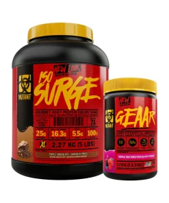 پکیج پروتئین وی ایزوسرج و آمینو جی‌آر موتن | Mutant Iso Surge 2.27kg & Geaar Bundle